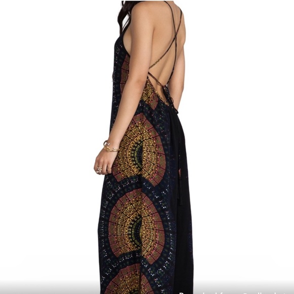 100% silk Cleobella Zadie Maxi Dress In Radial print - Picture 3 of 9